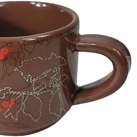 Starbucks Europe Map Stackable Mugs Set Of 2 Brown Cream 10fl oz Red Dots 2009 - Picture 4 of 13